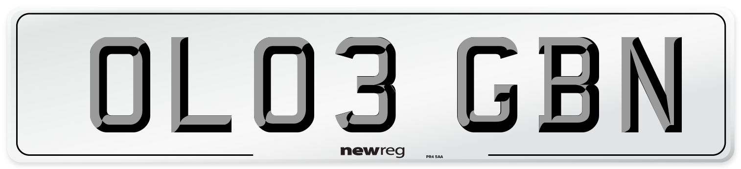 OL03 GBN Number Plate from New Reg